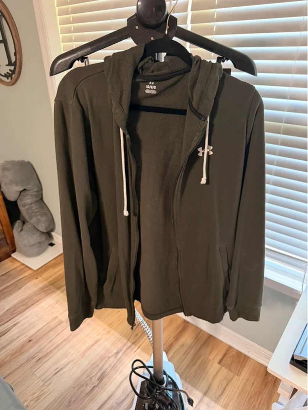 Under Armour Olive Green Full Zip Hoodie Sweatshirt